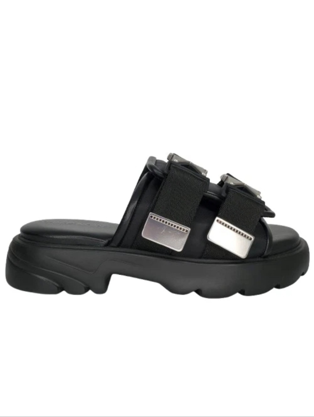 Bottega Veneta Black Flash Buckle Platform Sandals